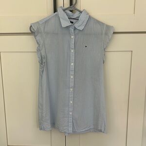 Tommy Hilfiger Light Blue Pinstripe Sleeveless Top